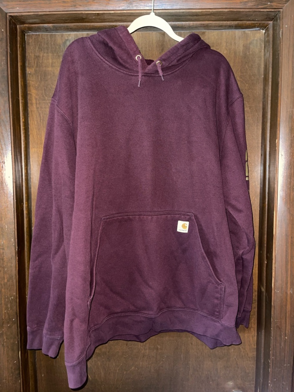 Carhartt Men's Burgundy Pullover Hooded Sweatshirt